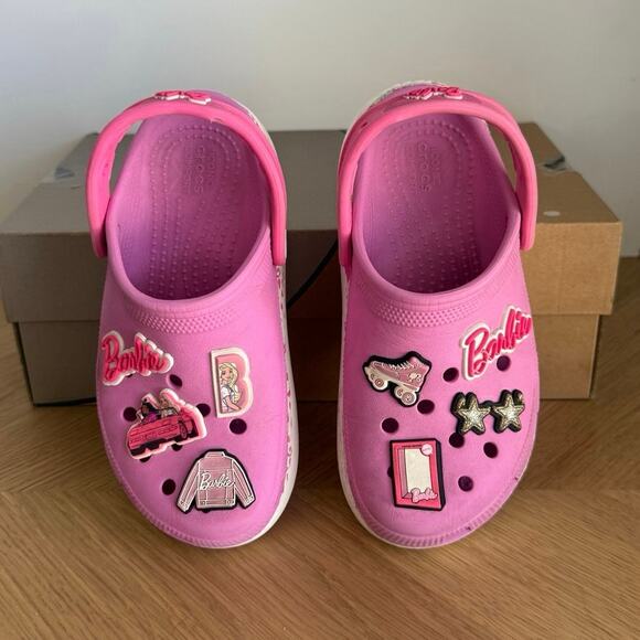 Limited Edition Crocs X Barbie Girls Clog Barbie Pink Kids Sandal - J 2 - Picture 3 of 9